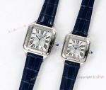 Swiss Grade 1 Cartier Santos-Dumont Silver Lovers Watch 9015 Movement